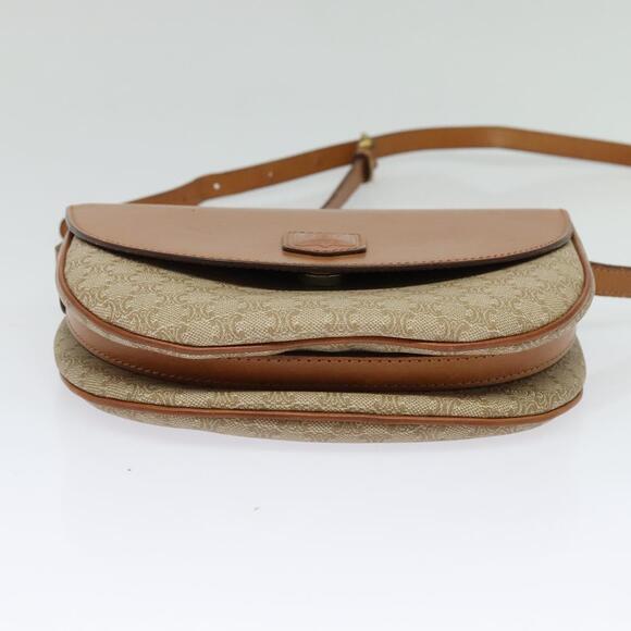 CELINE Macadam Canvas Shoulder Bag Pvc Leather Beige Gold - Picture 9 of 12